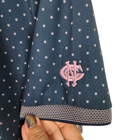 GREYSON Shirt Mens Medium Blue Racquet Icon Polo Logo Short Sleeve Golf Top - Picture 4 of 8